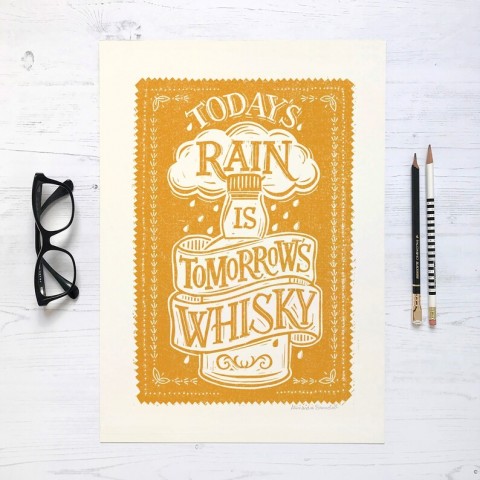 Hand lettered Whisky Print - Made in Scotland Hand lettered Whisky Print - Made in Scotland
